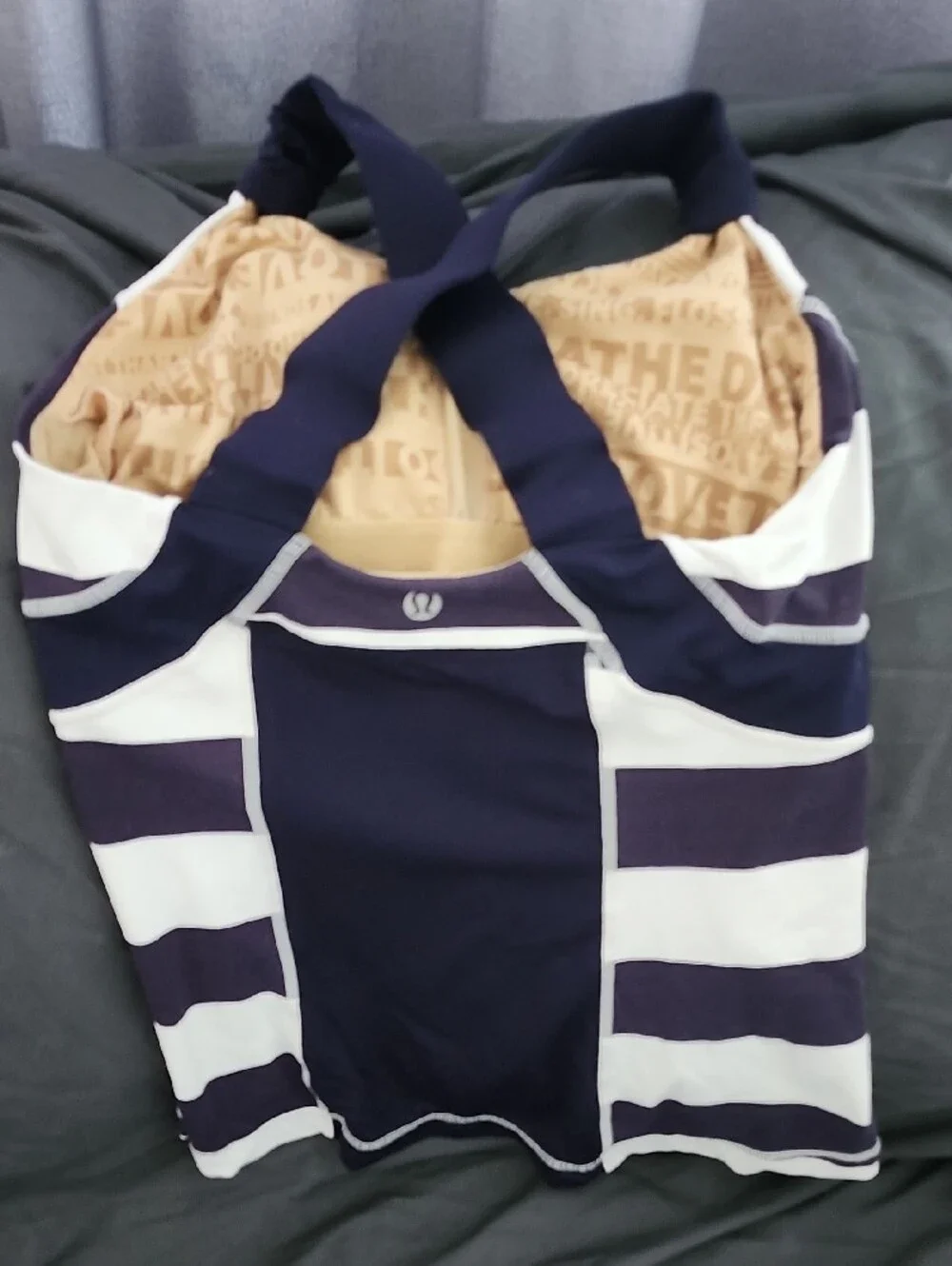 lululemon athletica Navy and White Striped Tank Top - Picture 3 of 6